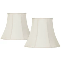 Imperial Shade Set of 2 Lamp Shades Cream Large 11" Top x 18" Bottom x 15" High Spider with Replacement Harp and Finial Fitting