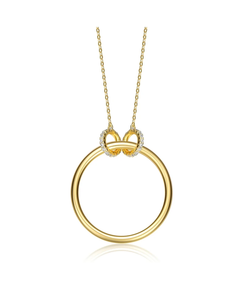 14K Gold Plated Hollow Circle Pendant Necklace