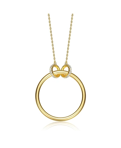 14K Gold Plated Hollow Circle Pendant Necklace