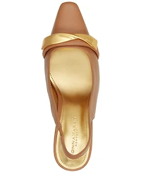 Donna Karan New York Women's Sayer Leather Square Toe Slingback Pumps
