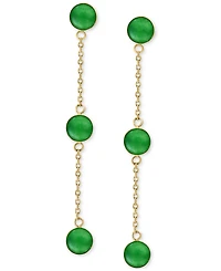 Effy Dyed Jade Bezel-Set Linear Chain Drop Earrings in 14k Gold