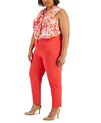 Tahari Asl Plus Classic Mid Rise Ankle Pants