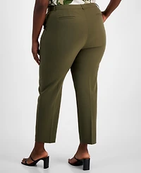 Tahari Asl Plus Size Classic Mid Rise Ankle Pants