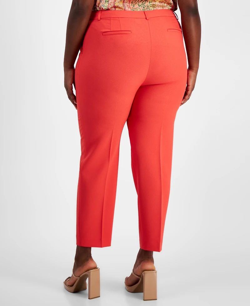 Tahari Asl Plus Classic Mid Rise Ankle Pants