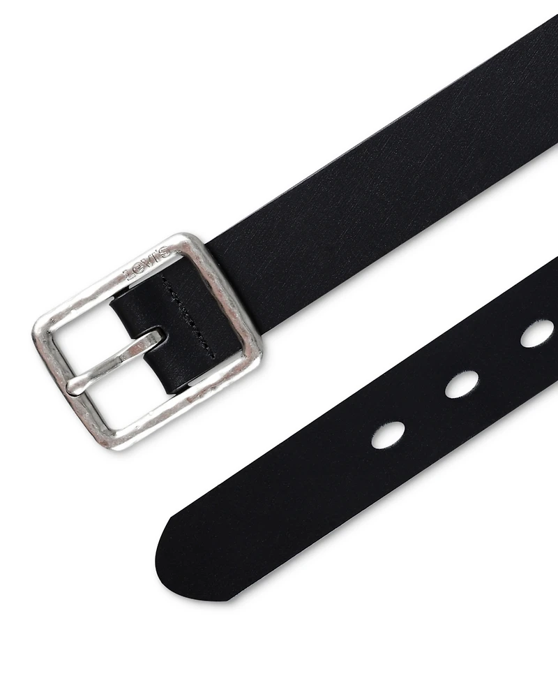 Levi's Women's Hammered Center Bar Buckle Casual Leather Belt