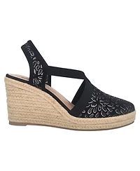 Impo Women's Tuccia Laser Cut Platform Wedge Sandals