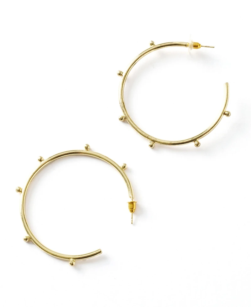 Matr Boomie Bhavani Gold Dot Hoop Earrings
