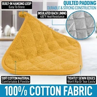 Washable Quilted Terry Cloth Potholder for Cooking and Baking (6 Pack)