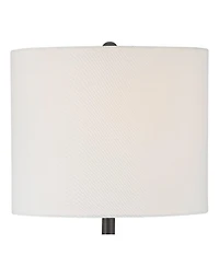 360 Lighting Lynn 26" Tall Skinny Buffet Modern Table Lamps Set of 2 Black Metal White Shade Living Room Bedroom Bedside House