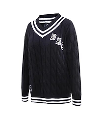 Women's Pro Standard Black Baltimore Ravens Prep V-Neck Pullover Sweater