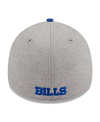 Men's New Era Heather Gray, Royal Buffalo Bills Striped 39THIRTY Flex Hat