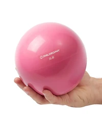 Philosophy Gym Toning Ball, 3 Lb, Pink - Soft Weighted Mini Medicine Ball