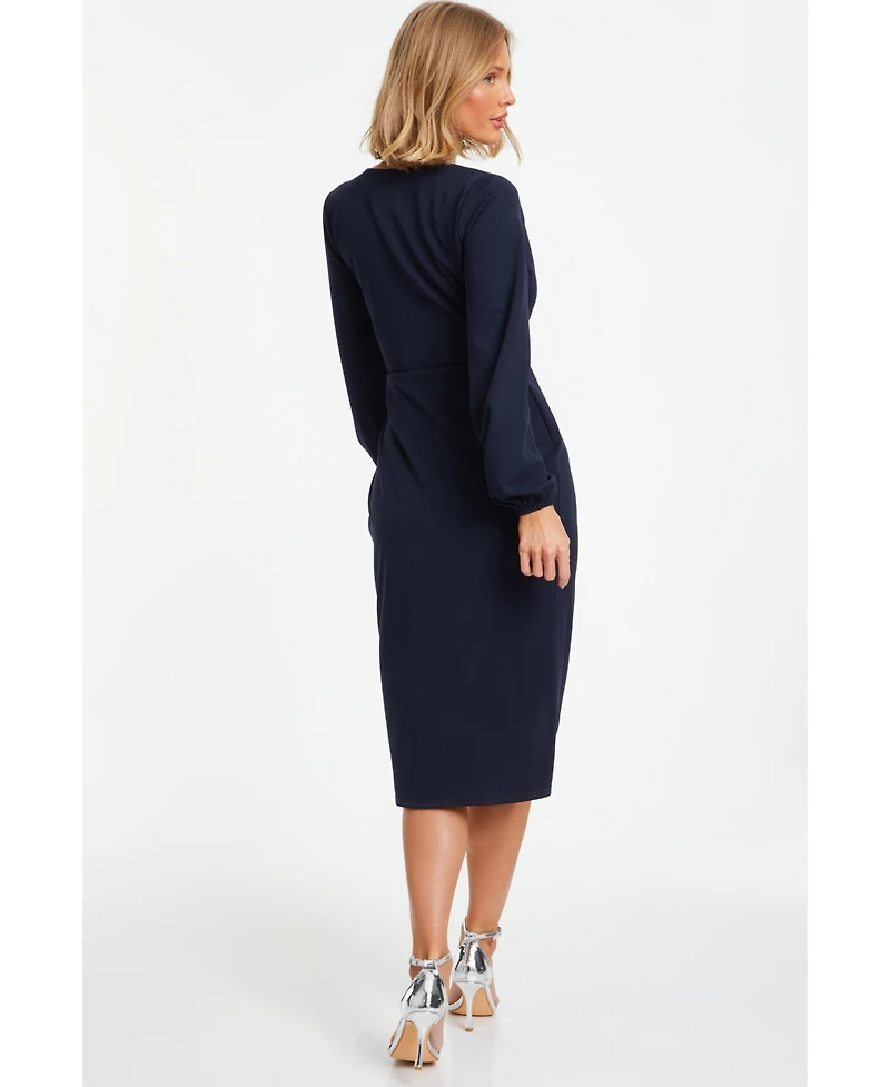 Quiz Women's Front Knot Wrap Detail Midi Dress