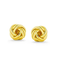 Bling Jewelry Traditional Drop Ball Earrings Woven Rope Knot 14K Gold Plated Sterling Silver