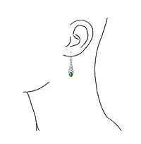 Bling Jewelry Bff Green Oval Bezel Love Knot Dangle Irish Celtic Earrings Fish Hook Sterling Silver