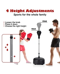 Freestanding Punching Bag with Stand Boxing Gloves for Adult Kids Adjustable