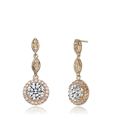Classy Sterling Silver with Clear Cubic Zirconia Dangling Earrings