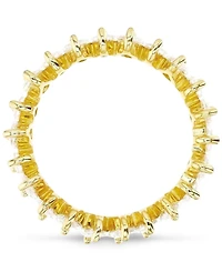 Cubic Zirconia Marquise Cluster Band 14k Gold-Plated Sterling Silver