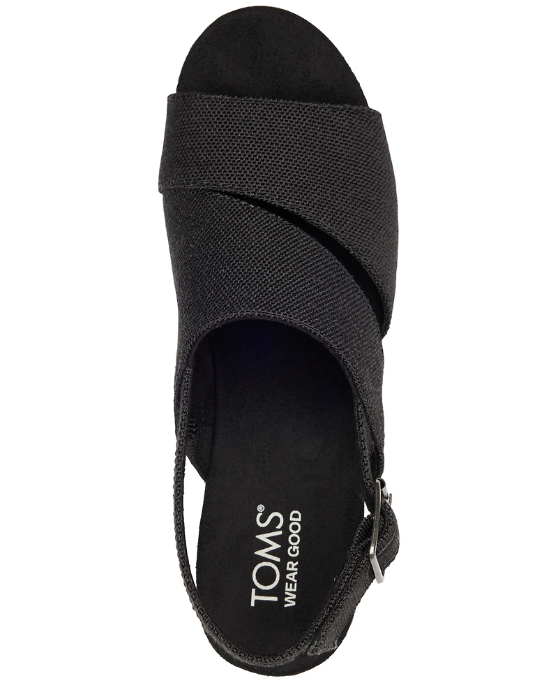 Toms Women's Claudine Slingback Cork Wedge Platform Sandals