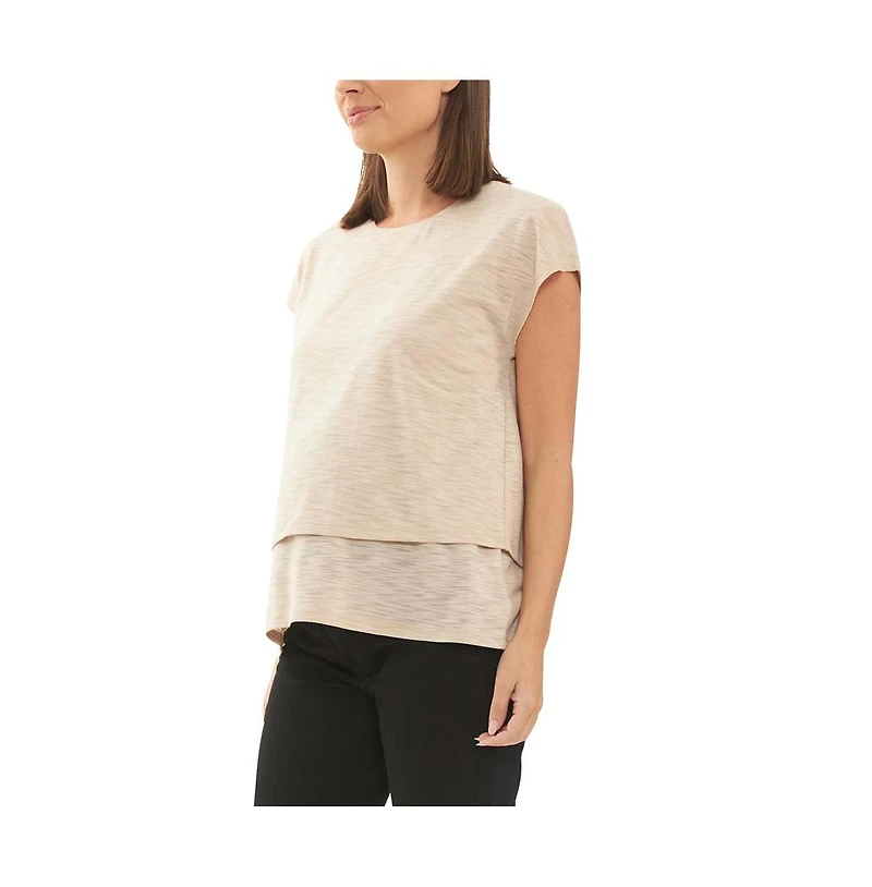 Ripe Maternity Jazmin Layered Nursing Tee Natural