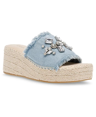 Anne Klein Women's Crystal Espadrille Wedge Sandals