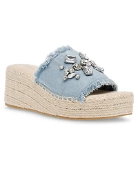 Anne Klein Women's Crystal Espadrille Wedge Sandals