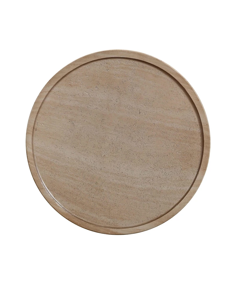 Tov Furniture 1 Pc. Faux Travertine Concrete Side Table
