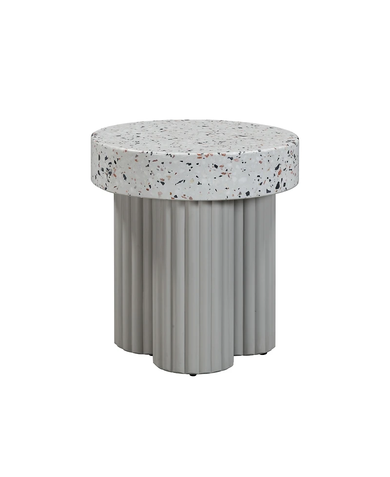 Tov Furniture 1 Pc. Faux Terrazzo Indoor, Outdoor Round Side Table