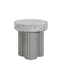 Tov Furniture 1 Pc. Faux Terrazzo Indoor, Outdoor Round Side Table