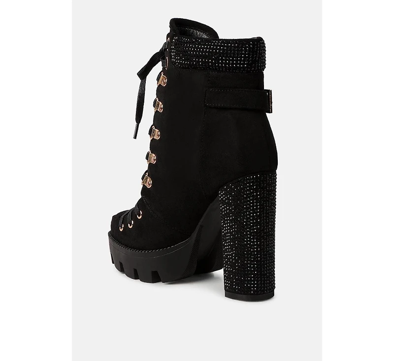 Womens birch block heeled ankle boots