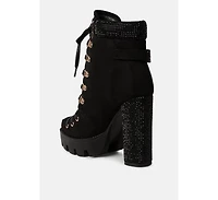 Womens birch block heeled ankle boots