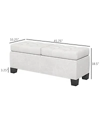 Homcom Storage End of Bed Bench, Upholstered Bench with Steel Frame