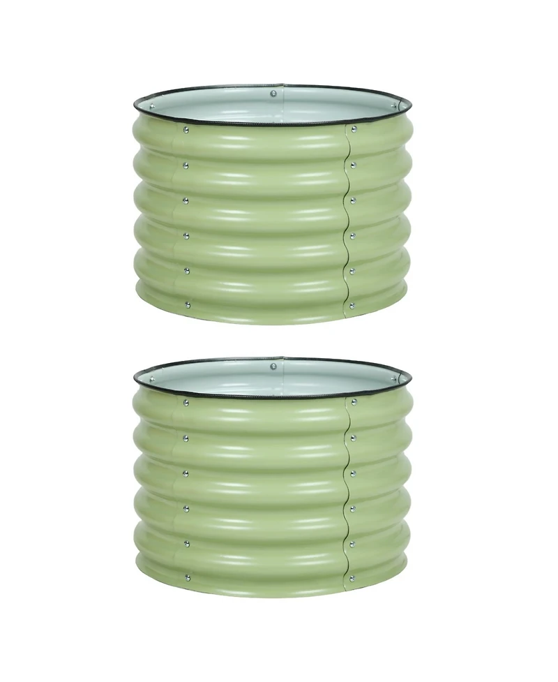 Aoodor Muffin Metal Outdoor Raised Garden Bed (Set of 2)