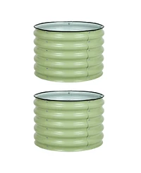 Aoodor Muffin Metal Outdoor Raised Garden Bed (Set of 2)