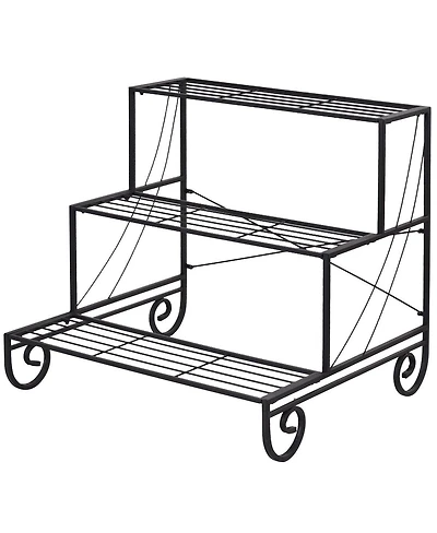 3 Tier Outdoor Metal Garden Planter Holder Shelf
