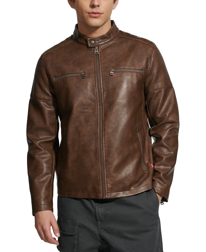 Levi's Men's Faux Leather Racer Jacket