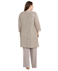 R & M Richards Plus 3-Pc. Embellished Jacket, Tank Pants Set