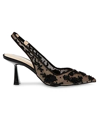 Betsey Johnson Women's Nikki Embroidered Slingback Evening Pumps