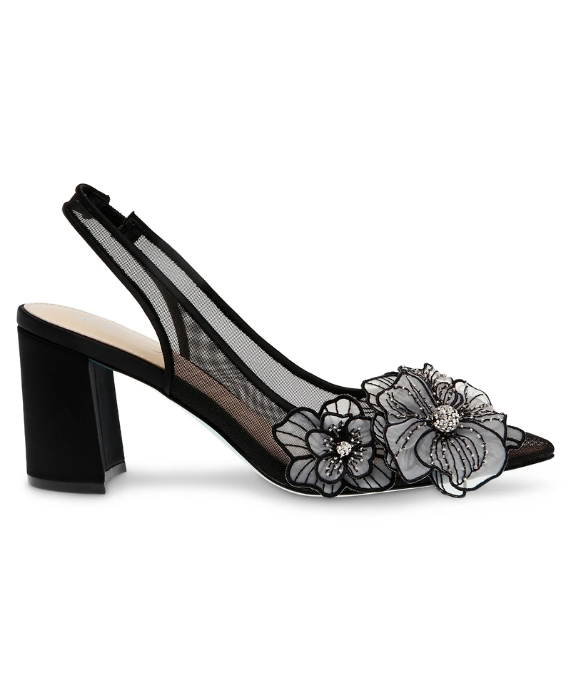 Betsey Johnson Women's Petra Flower Applique Slingback Pumps