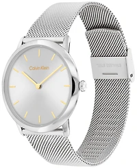 Calvin Klein Women's Exceptional Silver-Tone Stainless Steel Mesh Bracelet Watch 37mm