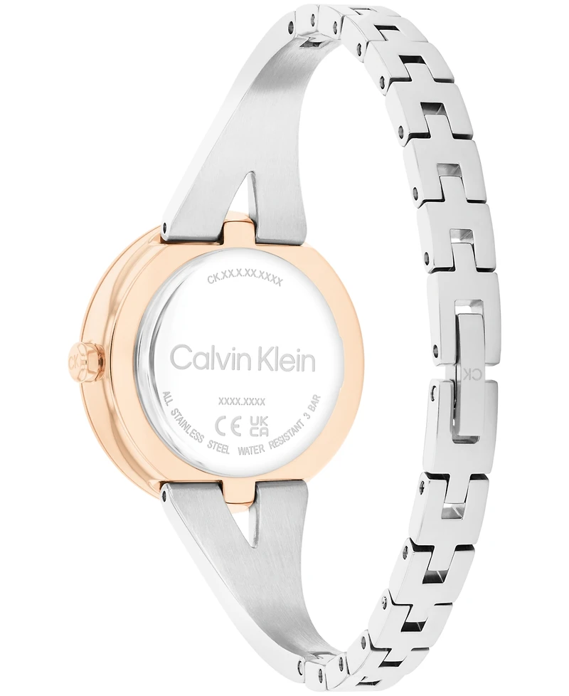 Calvin Klein Women's Joyful Two-Tone Stainless Steel Bangle Bracelet Watch 30mm