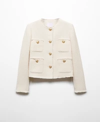 Mango Women's Pocket Tweed Jacket