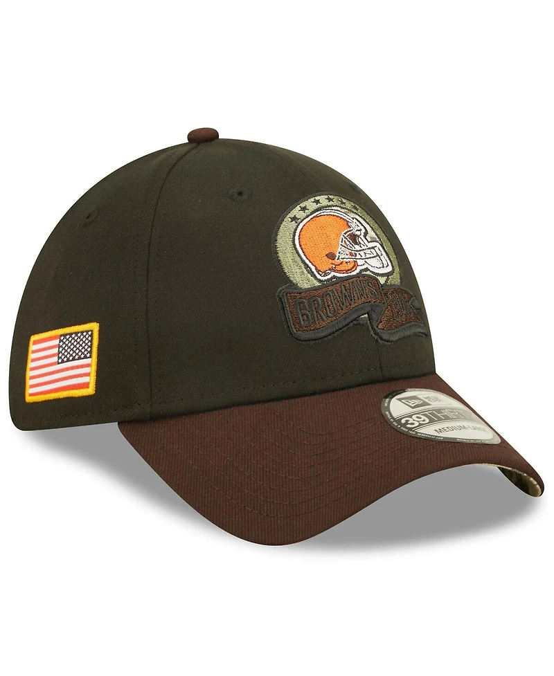 Men's New Era Black, Brown Cleveland Browns 2022 Salute To Service 39THIRTY Flex Hat