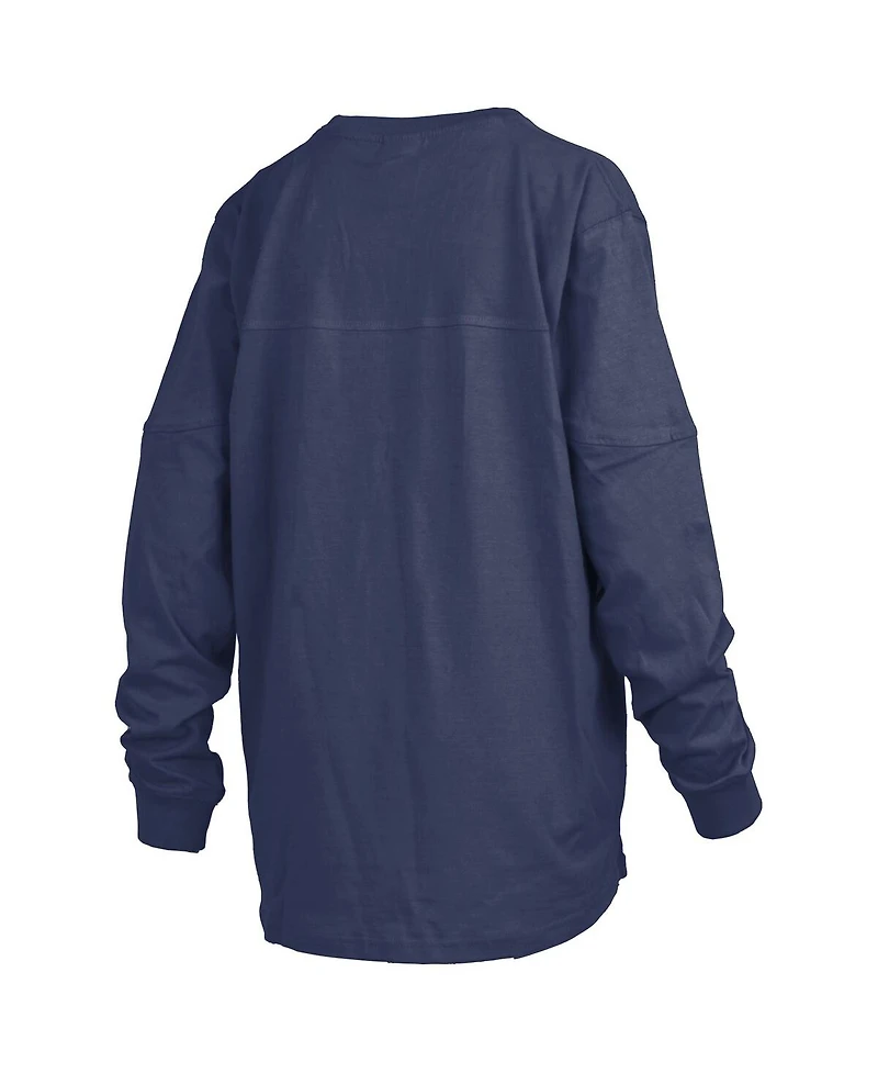 Women's Pressbox Navy Michigan Wolverines College Football Playoff 2023 National Champions The Big Shirt Oversized Long Sleeve T-shirt