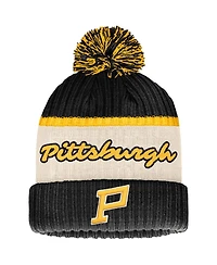 Men's Fanatics Black Distressed Pittsburgh Penguins 2023 Nhl Winter Classic Cuffed Knit Hat with Pom