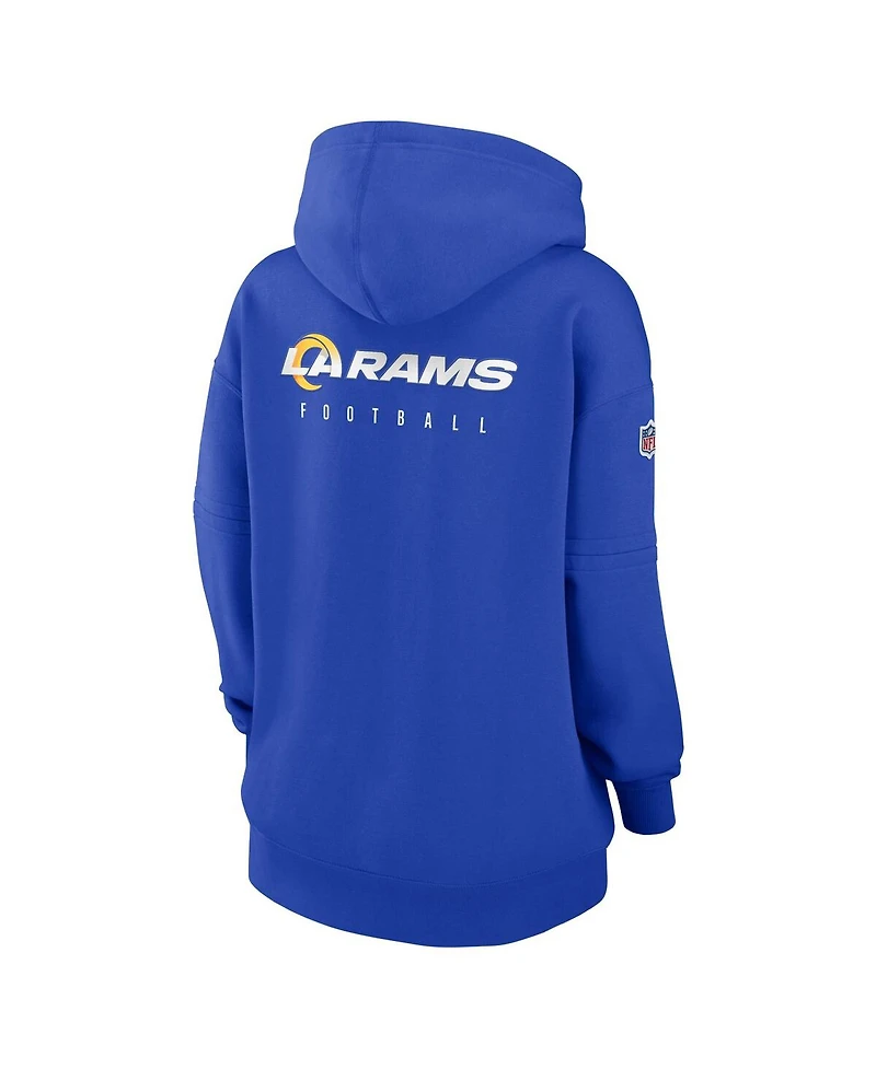 Women's Nike Royal Los Angeles Rams 2023 Sideline Club Fleece Pullover Hoodie