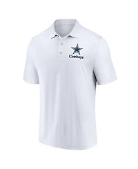 Men's Fanatics White, Navy Dallas Cowboys Throwback Polo Shirt Combo Set