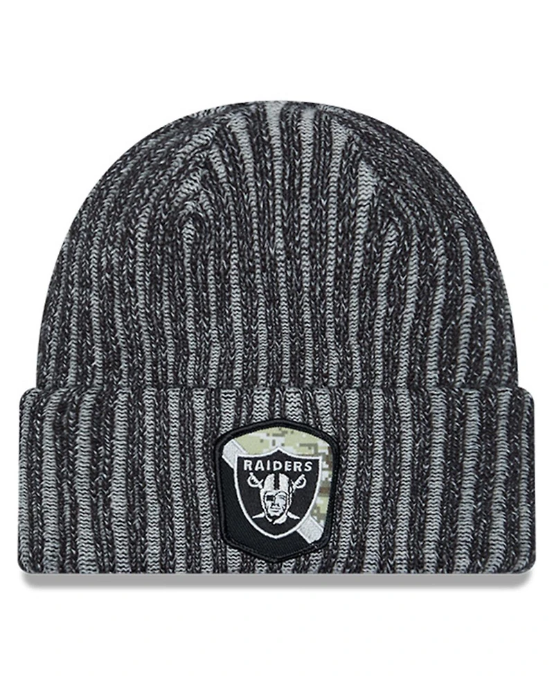Men's New Era Black Las Vegas Raiders 2023 Salute To Service Cuffed Knit Hat