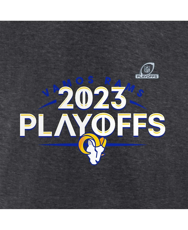 Men's Fanatics Heather Charcoal Los Angeles Rams 2023 Nfl Playoffs T-shirt