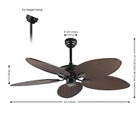 Jonathan Y Raffles Bohemian Industrial Iron/Plastic Palm Blade Ceiling Fan